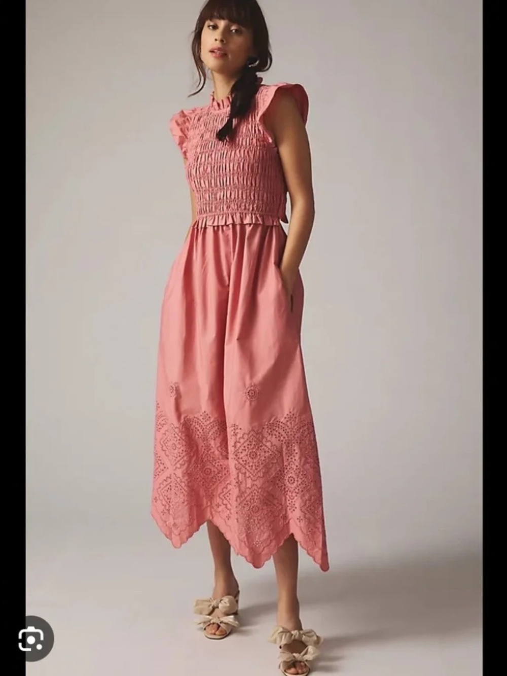 Anthropologie Moon River flutter-sleeve dress